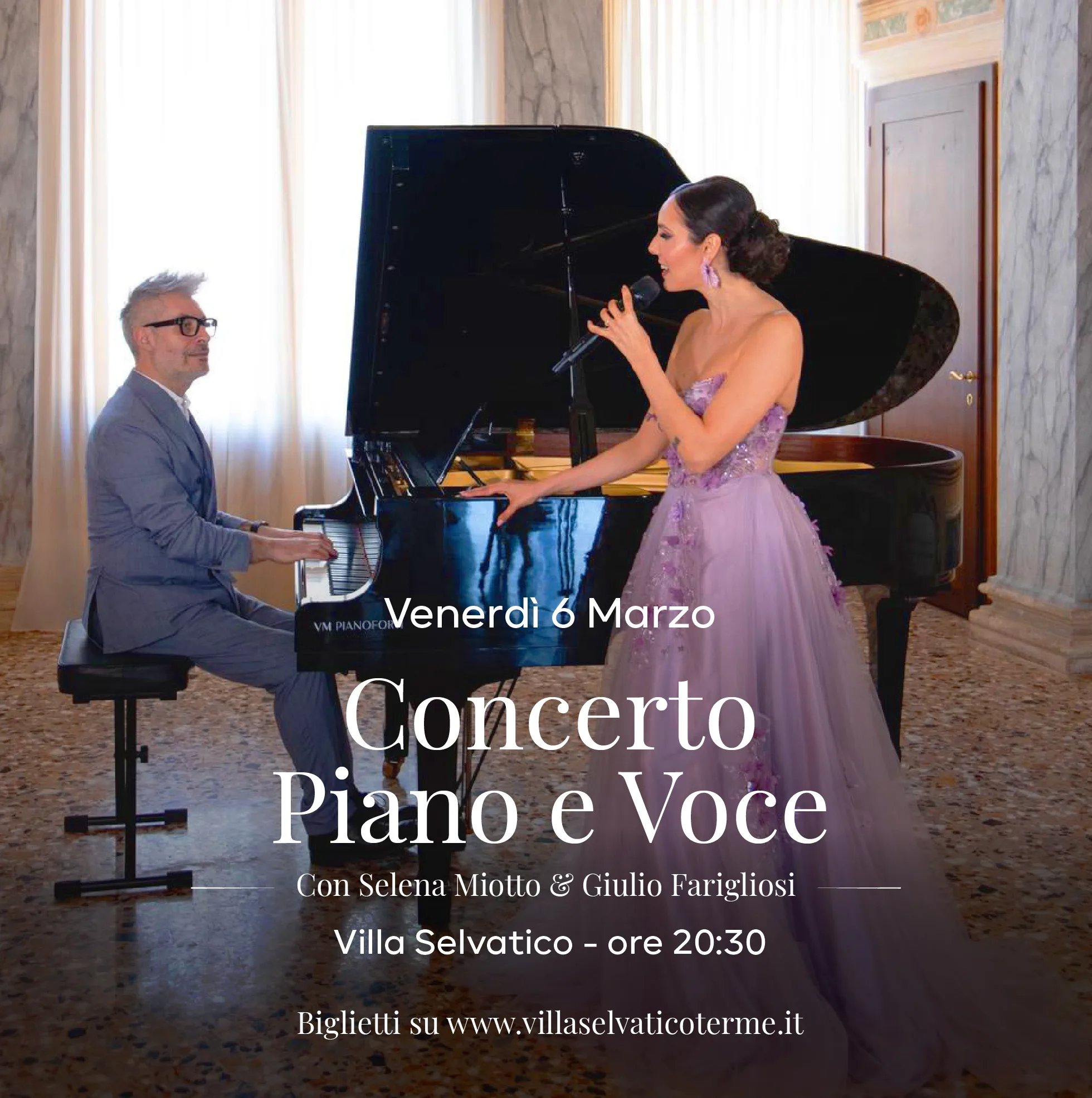 Concerto di pianoforte e Voce a Villa Selvatico - Selena e Giulio